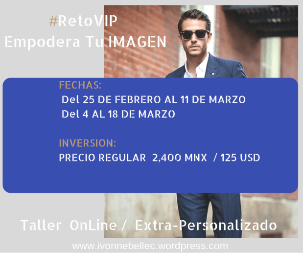 RETO VIP HOMBRES FECHAS Y COSTO IVONNE BELLEC