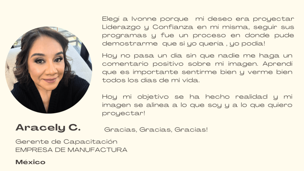 testimonios clientas de Ivonne Bellec Asesoria de Imagen